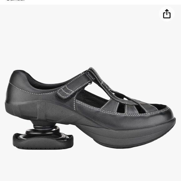 Z-CoiL Pain Relief Footwear  Z-Breeze Black Leather Sandal sz 10 NEW - Picture 9 of 13